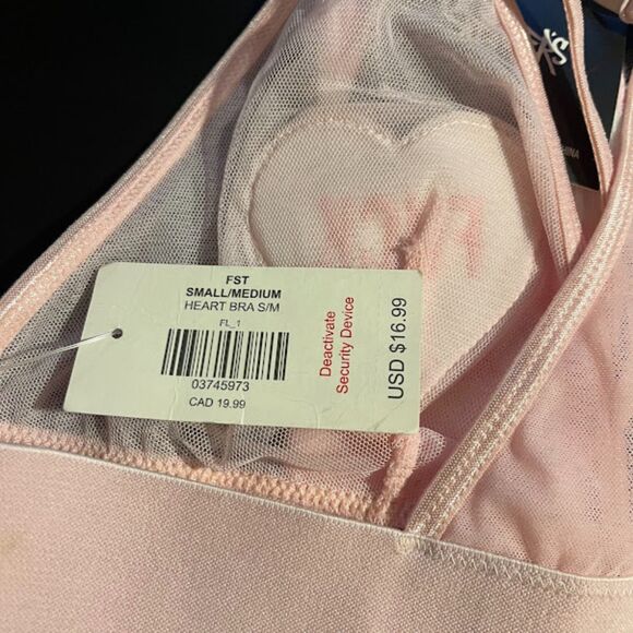 NWT Spencer's Light Pink Heart Set Bra Skirt & Socks Kawaii Outfit Size Small - Picture 6 of 6